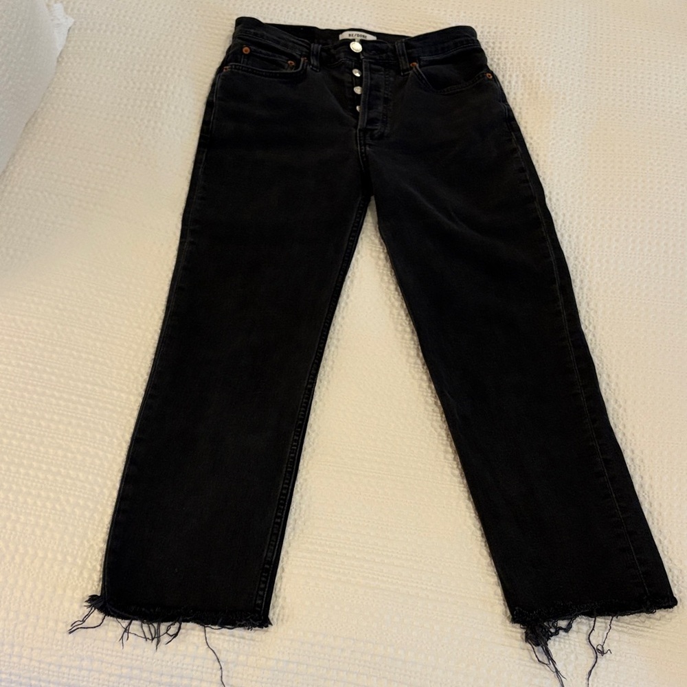 Re/Done Black Straight Leg Women's Jeans